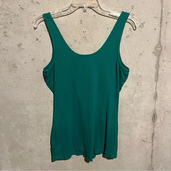 Express Tank Top Shirt Size Large Sequin Front Sexy Bright Bold Green 80s Y2K - Picture 5 of 7